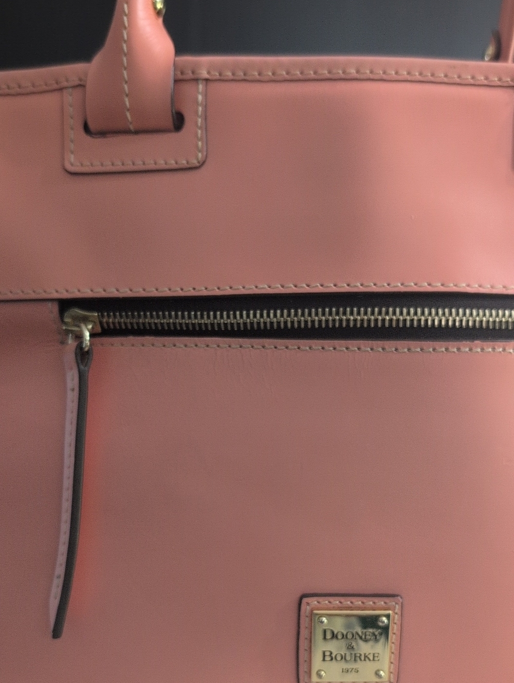 Dooney & Bourke Coral Pink Leather Tote - Picture 7 of 12